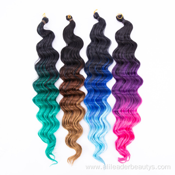 Synthetic Bulk Crochet Braids Deep Wave Crochet Hair